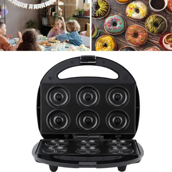 Machine à Donuts Électrique 6 Moules Anti‑adhésive | Cuisson Rapide et Ludique | Valuna