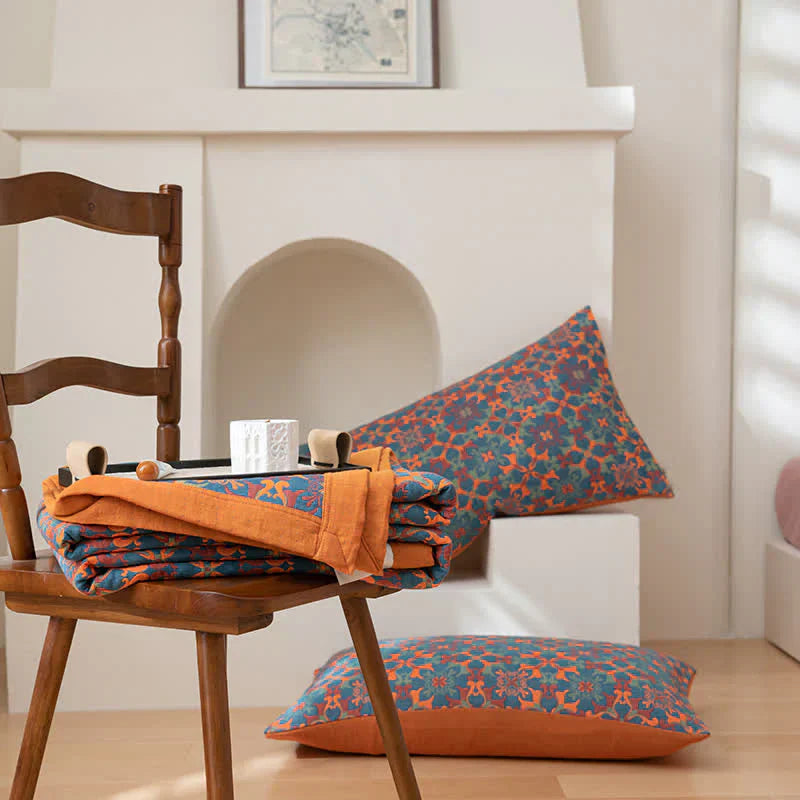 TerraLoom | Couverture En Coton À 6 Couches Aux Couleurs Vives | Valuna