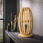 Lampe de Table Jalou en Bois de Manguier | Lumière Sculpturale Naturelle | Valuna