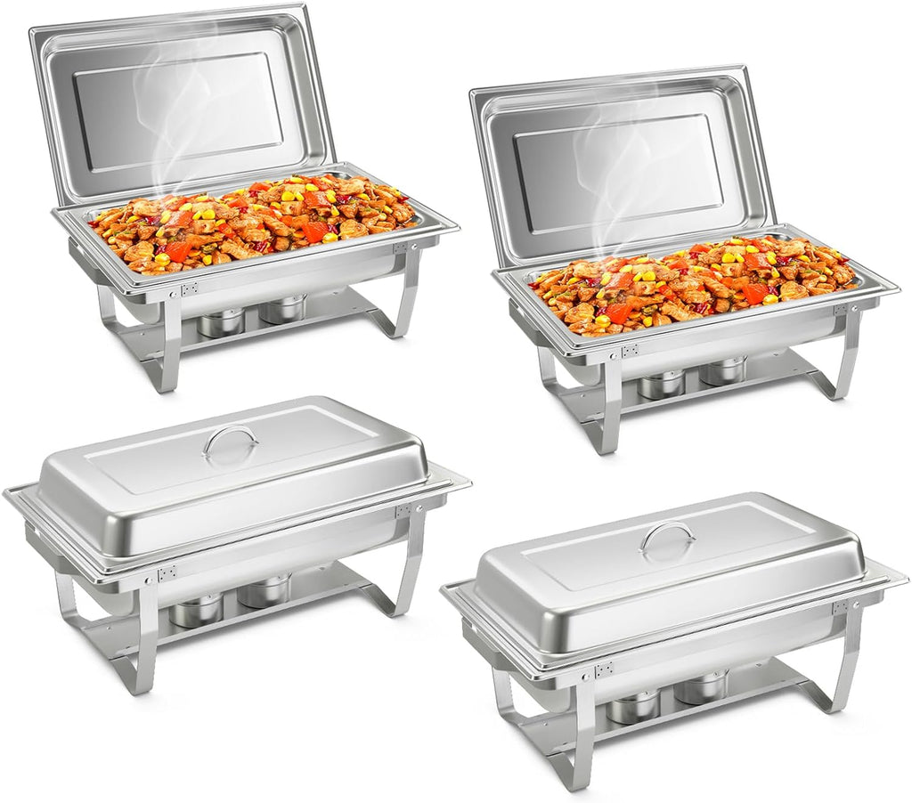 Ensemble 2 × 9 Qt Chauffe‑Plat en Acier Inoxydable | Pour Buffets Professionnels | Valuna