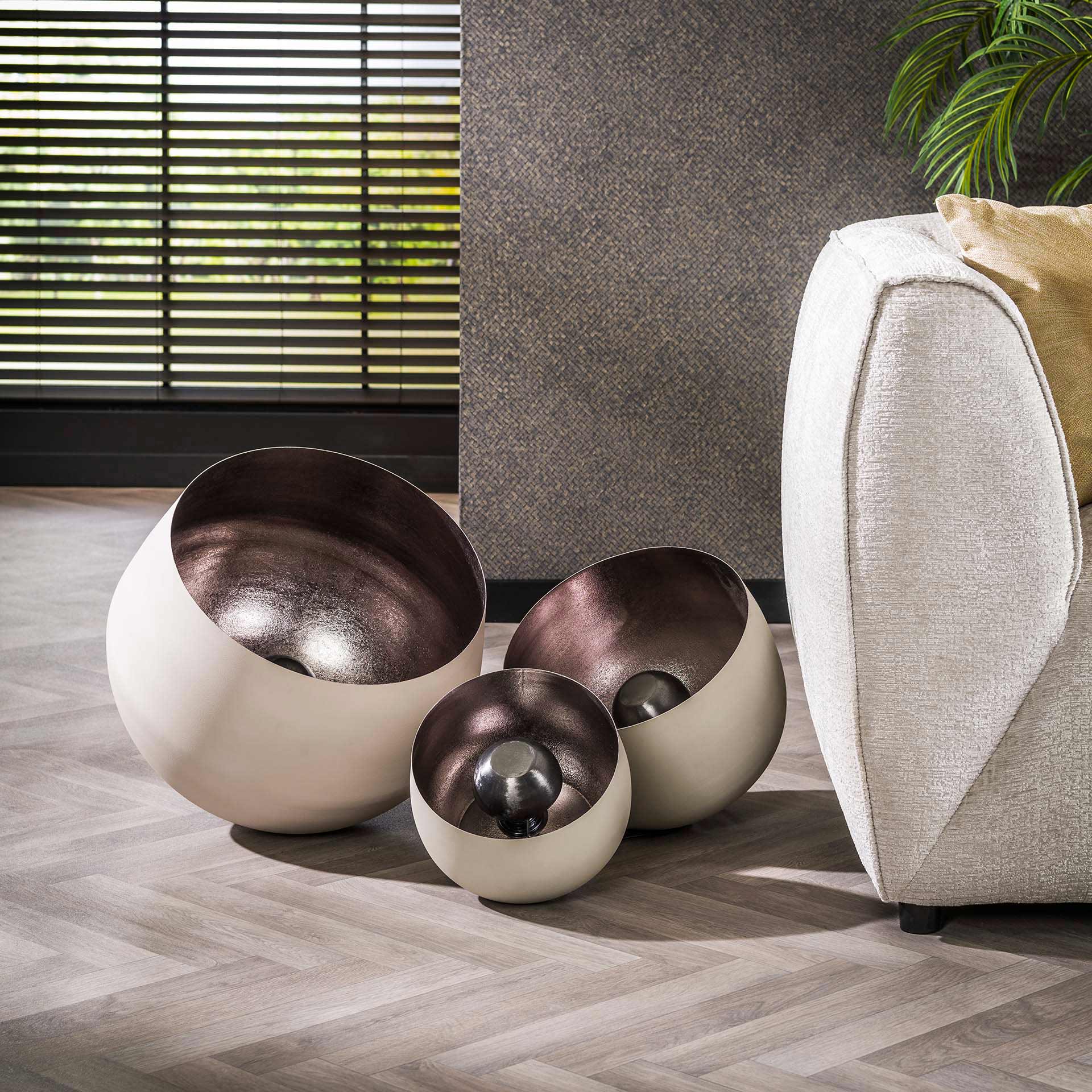 Lampe de Table Industrielle Basel | Bois Gris Naturel & Métal (Ø 28 cm) | Valuna