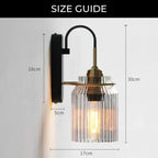 Vintage Glow | Applique Murale Avec Abat-Jour En Verre Strié | Valuna