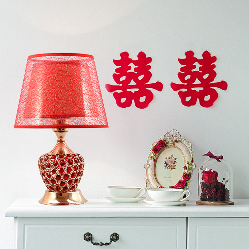 Lampe De Table Empire | Urne En Cristal Avec Double Écran Intégré | Valuna