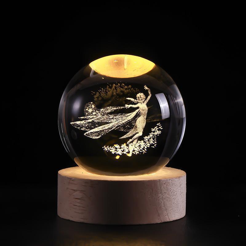 SternenGlanz | Lampe De Nuit En Cristal 3D – Éclat Élégant Et Ambiance Romantique | Valuna