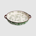 Plat à Four Céramique Sakura Peint à la Main | Motif Fleur de Cerisier | Valuna