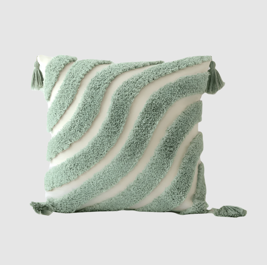 Beaux Motifs de Vagues | Housse de Coussin Design | Accessoires de Maison Tendance | Valuna