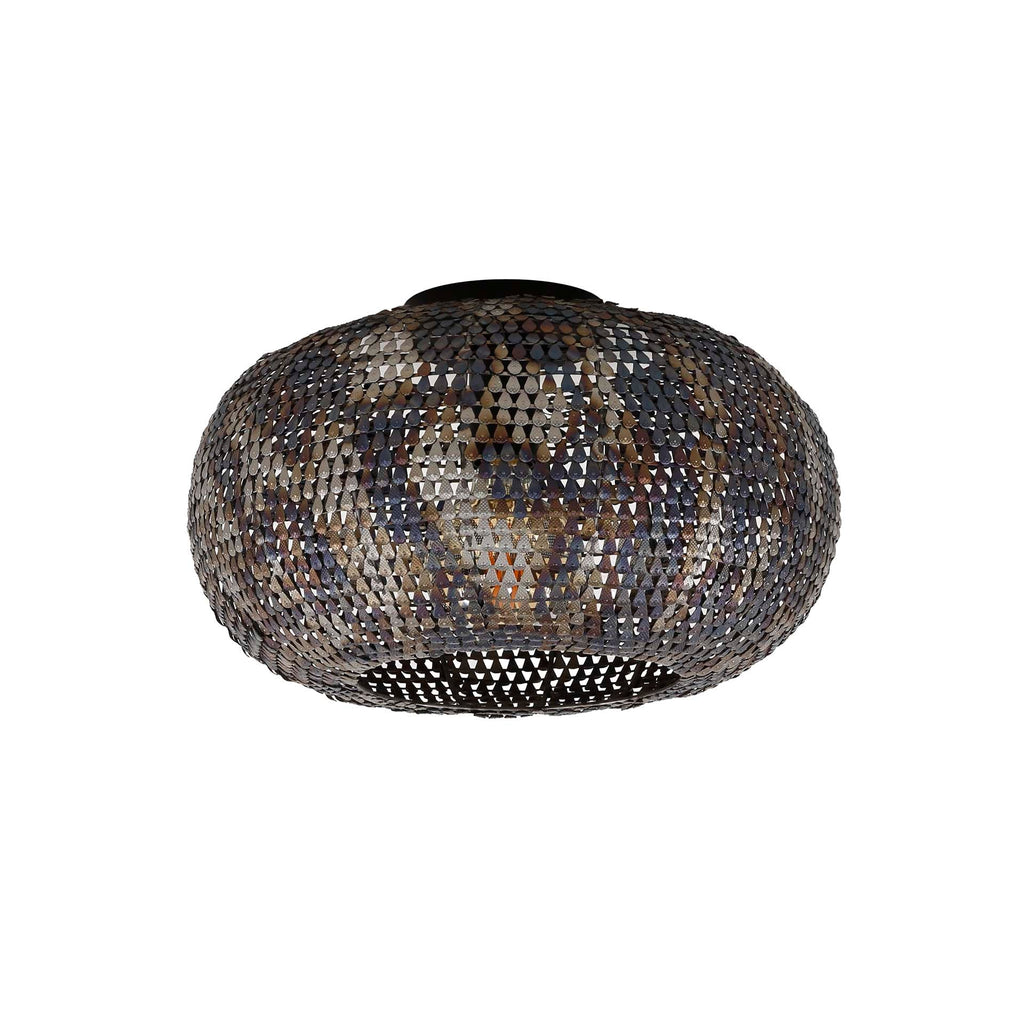 Plafonnier Alfie en Métal Noir‑Marron | Centre d’Ambiance Industrielle Élégante | Valuna