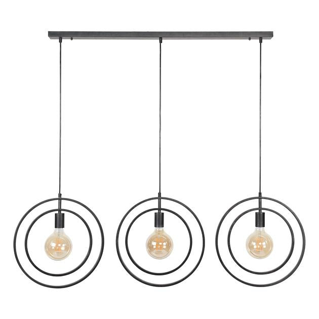Suspension Otan Trio Industrielle | Lampe Suspendue en Métal Moderne pour Salon et Salle à Manger | Valuna