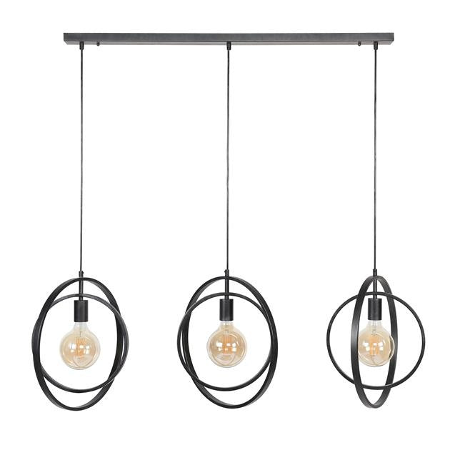 Suspension Otan Trio Industrielle | Lampe Suspendue en Métal Moderne pour Salon et Salle à Manger | Valuna