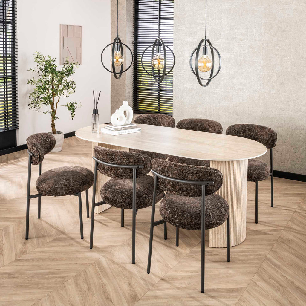 Suspension Otan Trio Industrielle | Lampe Suspendue en Métal Moderne pour Salon et Salle à Manger | Valuna