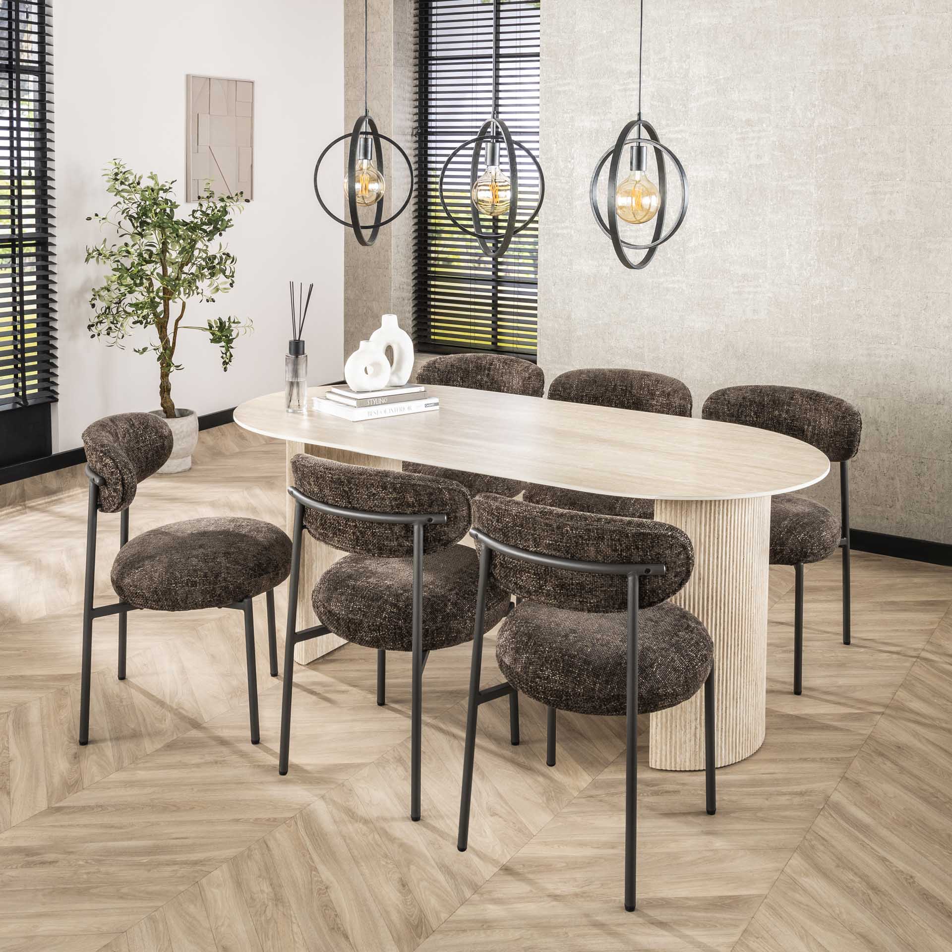 Suspension Otan Trio Industrielle | Lampe Suspendue en Métal Moderne pour Salon et Salle à Manger | Valuna