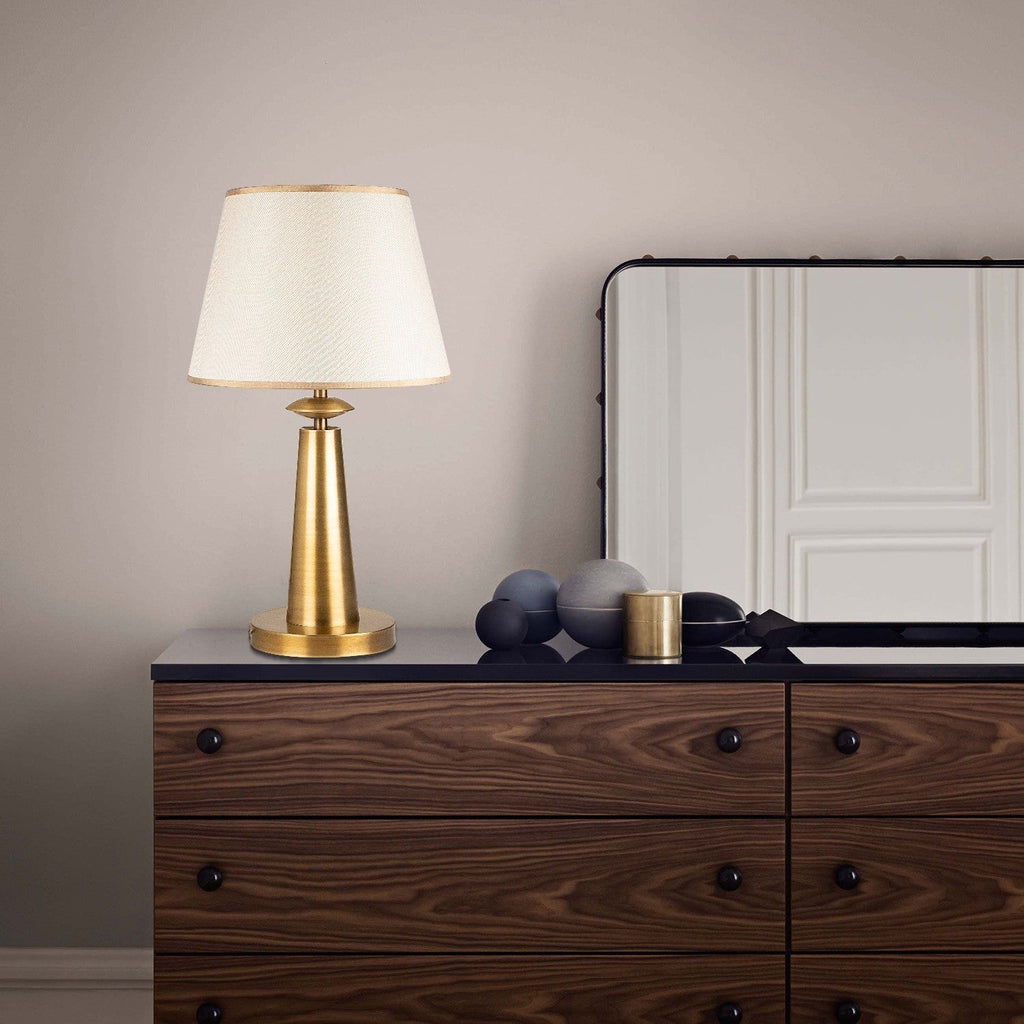 Lampe de Table Arboria en Métal Cuivré et Abat‑jour Tissu | Lumière Chaleureuse et Texturée pour Intérieurs Cosy | Valuna