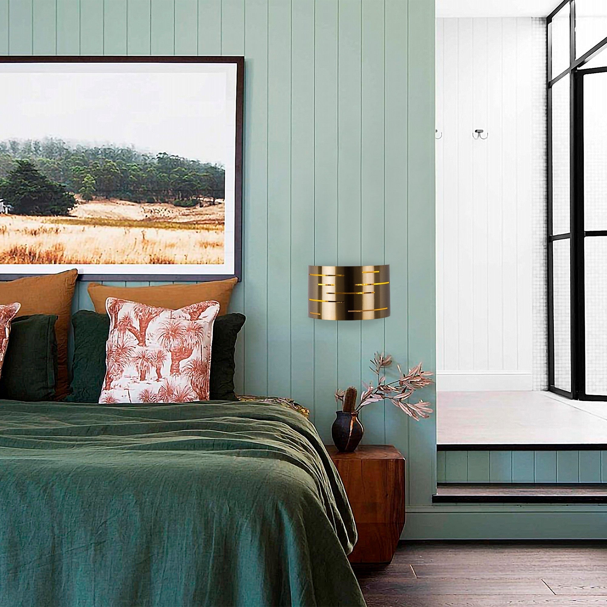 Applique Murale Mesa 1‑Lumière en Métal Bronze | Éclairage Accent Minimaliste & Chaleureux | Valuna