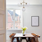 Suspension Polaris 3‑Lumières en Verre Blanc | Lumière Moderne & Épurée pour Intérieurs Contemporains | Valuna