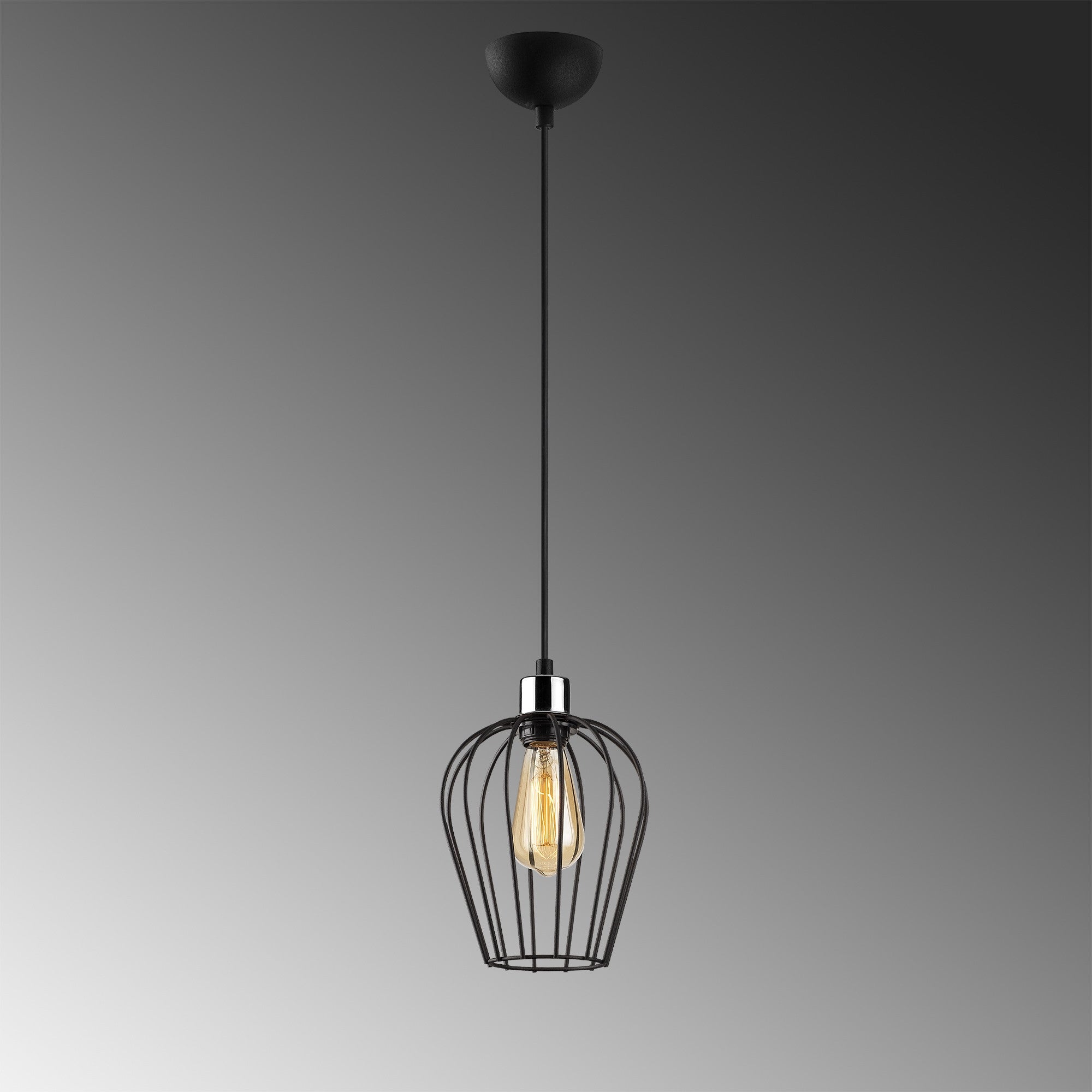 Suspension Predator 20 cm en Métal Noir | Élégance Industrielle Compacte | Valuna