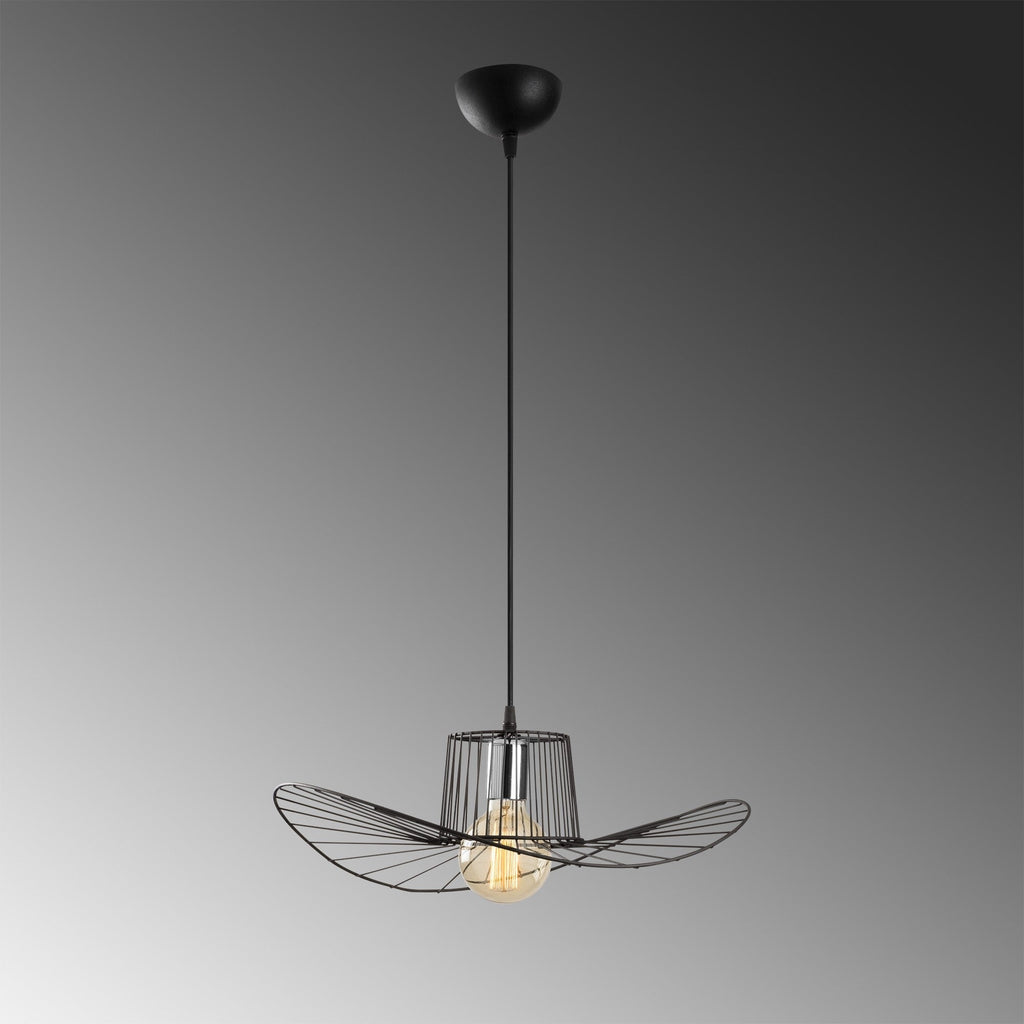 Suspension Predator Métal Noir | Lampe Suspendue 1‑Lumière Minimaliste | Valuna