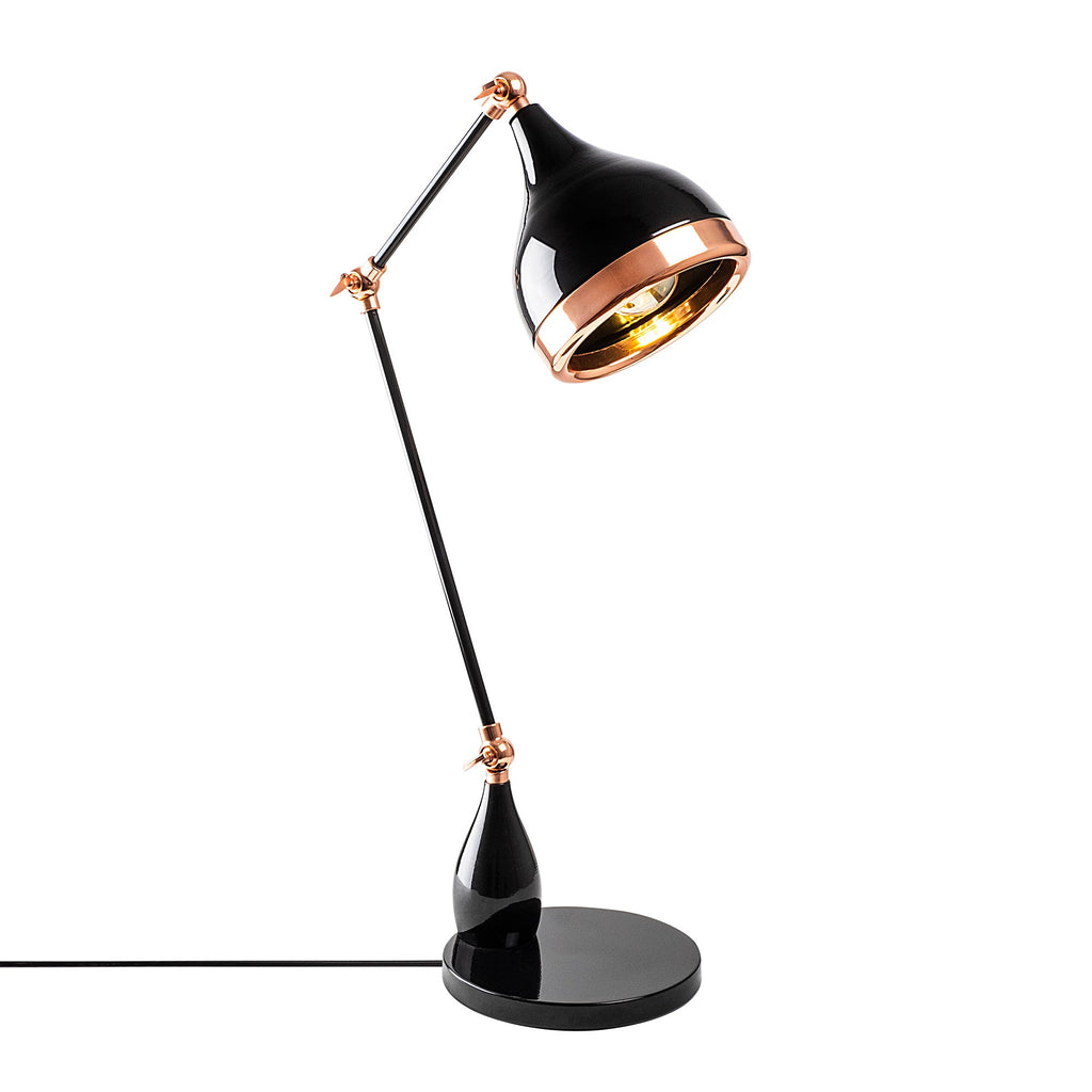 Lampe de Table Grip Noir et Cuivre | Lampe Industrielle Métal Élégante | Valuna