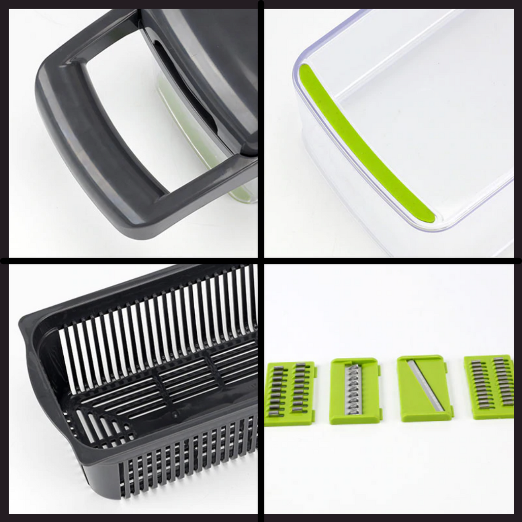 SliceMaster Mandoline 8‑en‑1 Multifonctions | Trancheuse Compacte pour Légumes & Fruits avec 7 Lames | Valuna