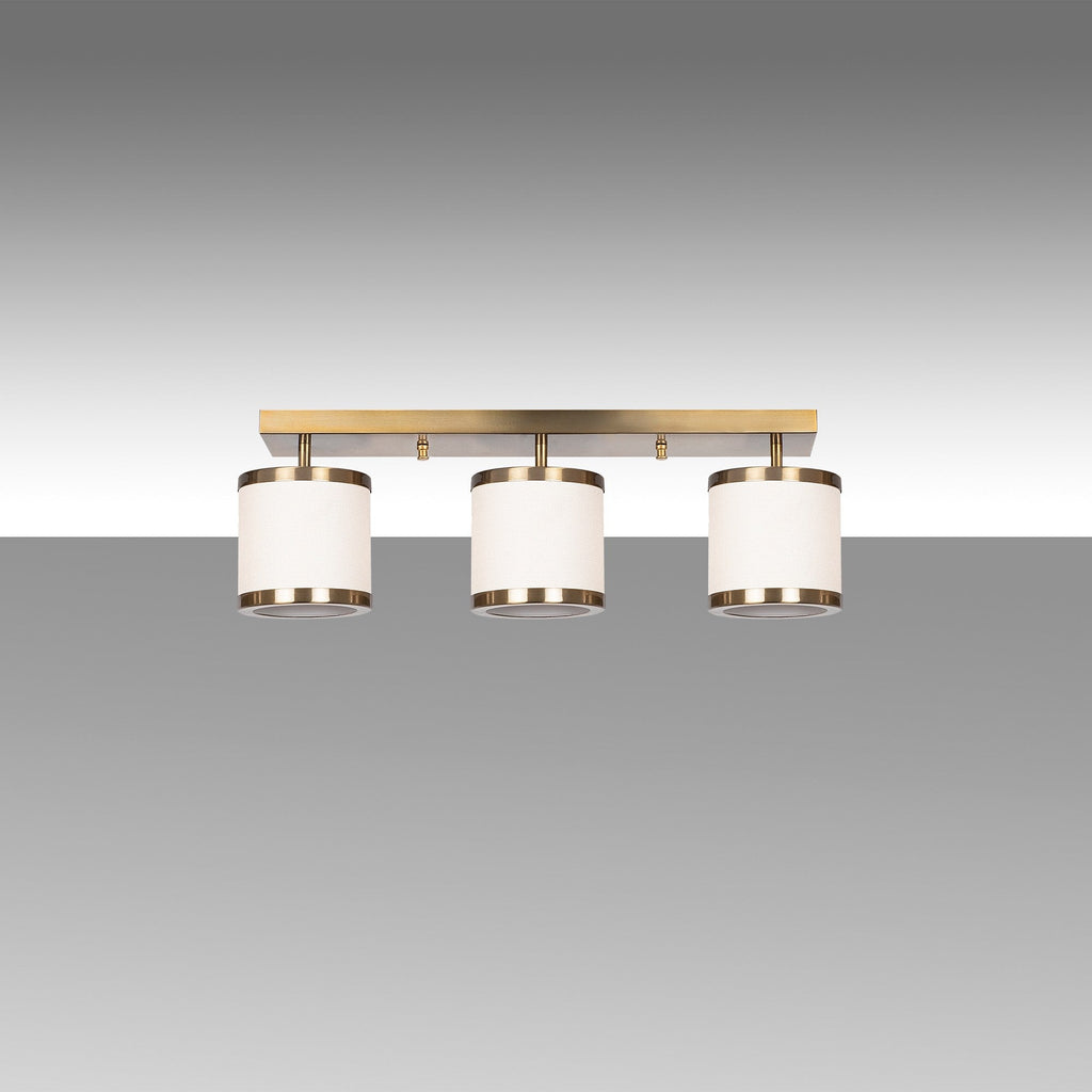 Suspension Frost 3‑Lumières en Métal Bronze et Tissu | Ambiance Chaleureuse et Douce | Valuna