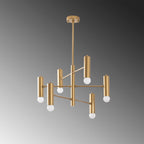 Suspension Arctic 6‑Lumières en Métal Doré | Éclairage Grand Luxe pour Espaces Spacieux | Valuna