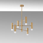 Suspension Arctic 6‑Lumières en Métal Doré | Éclairage Grand Luxe pour Espaces Spacieux | Valuna