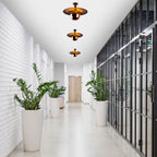 Plafonnier Elevate 48 cm Métal Cuivré | Suspension Industrielle à Fixation Plafond | Valuna