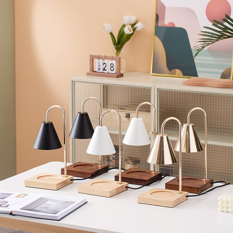 Diffuseur d’Aromathérapie Rustique | Brûleur en Bois et Fer avec Lumière d’Ambiance | Valuna