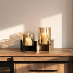 Bougeoir en Verre Alessio | Lignes Épurées & Ambiance Chaleureuse | Valuna