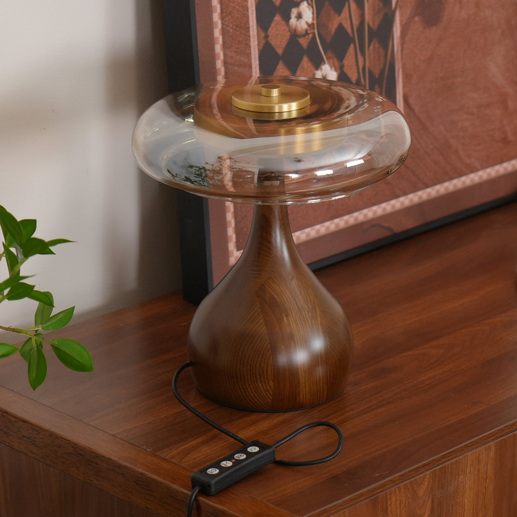 Laiton & Bois | Lampe De Table LED Élégante Et Naturelle | Valuna