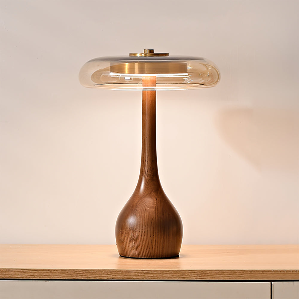 Laiton & Bois | Lampe De Table LED Élégante Et Naturelle | Valuna
