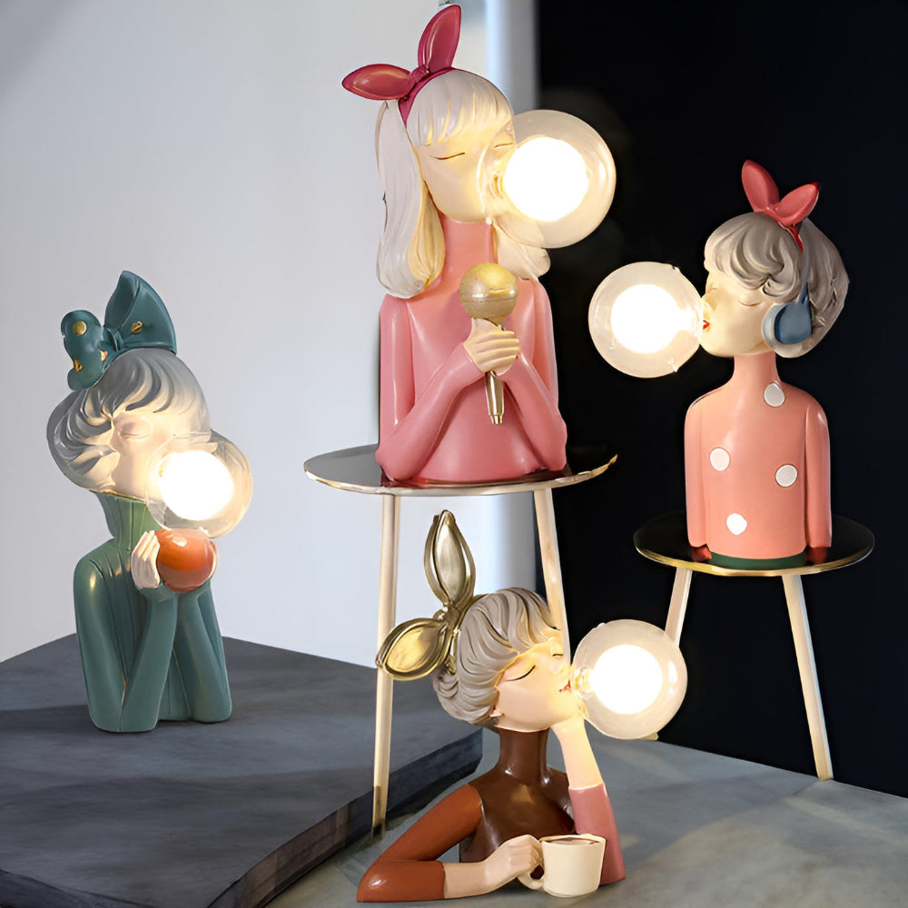 BubbleFairies | Lampe De Table Avec Quatuor De Statues Féeriques | Valuna