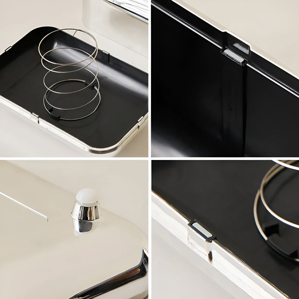 CaseDeluxe | Boîte à Mou Tissues Avec Finition Miroir en or - Organisateur/Support de Rangement | Valuna