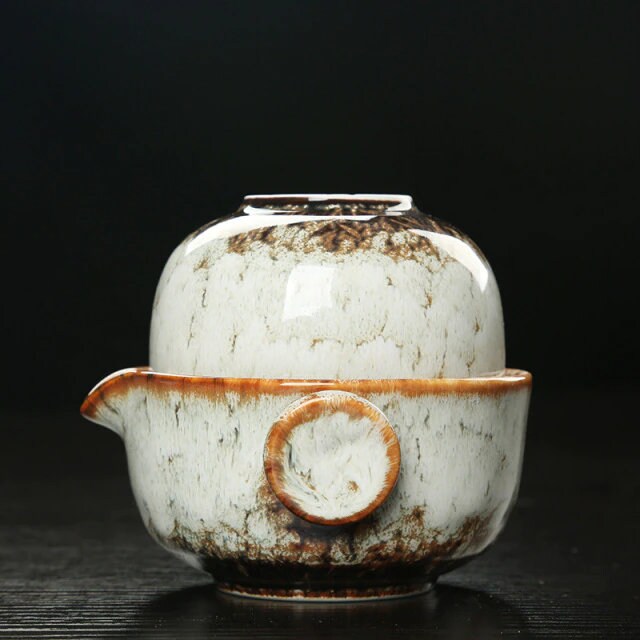 KuaiKe | Ensemble De Gaiwan En Céramique Pour Thé De Camping Kung Fu Avec Théière Et Tasse | Valuna