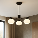 Lustre Bauhaus LED En Verre Dépoli Et Métal Pour Chambre - Valuna