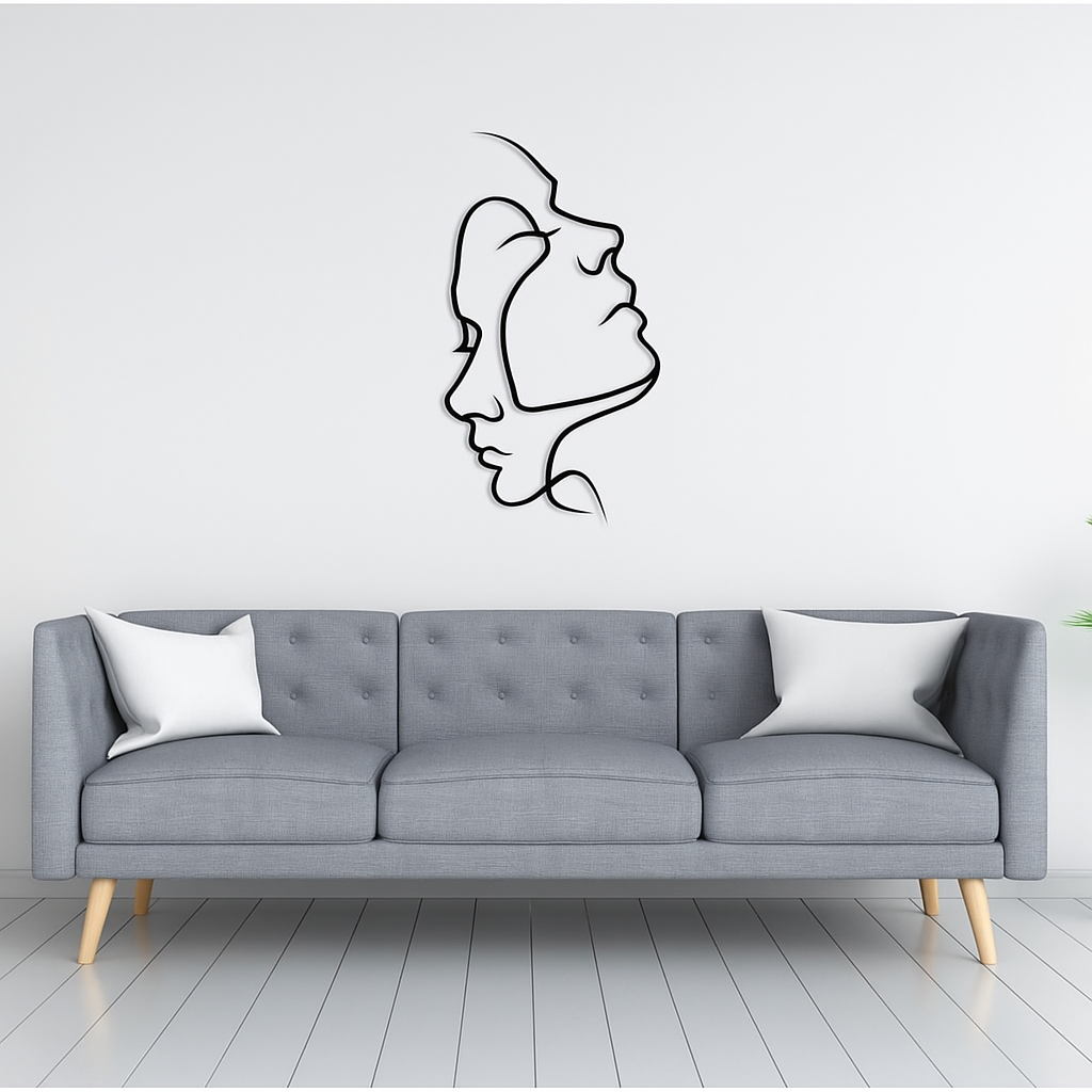 AmoraLine | Décoration Murale Minimaliste avec Expression Abstraite de l'Amour | Valuna