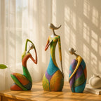 Abstrait | Sculpture En Résine Avec Détails Métalliques | Valuna