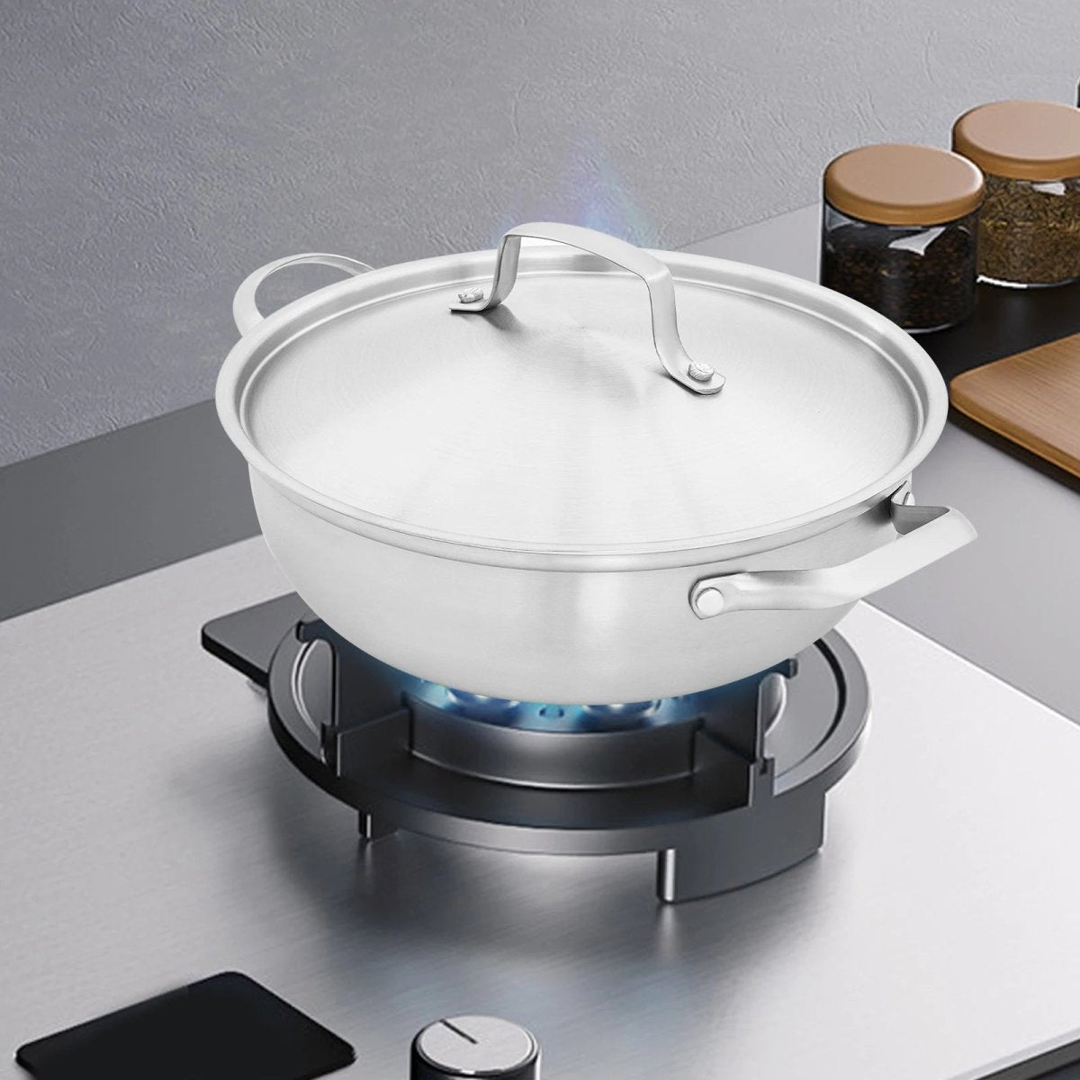 EcoHeat | Casserole En Acier Inoxydable 26 Cm Avec Répartition Uniforme De Chaleur | Valuna