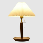 Lampe | de Table Vintage en Bois Plissé | Valuna