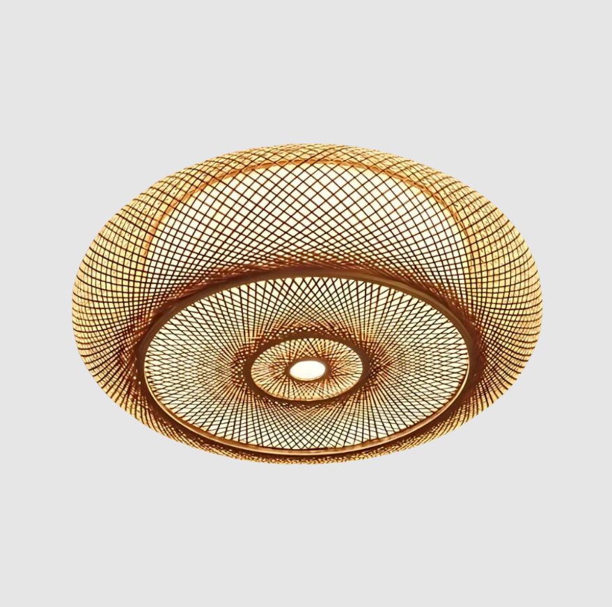 Lueur de la Nature | Lampe de Plafond en Bambou Tressé | Valuna