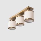 Suspension Frost 3‑Lumières en Métal Bronze et Tissu | Ambiance Chaleureuse et Douce | Valuna