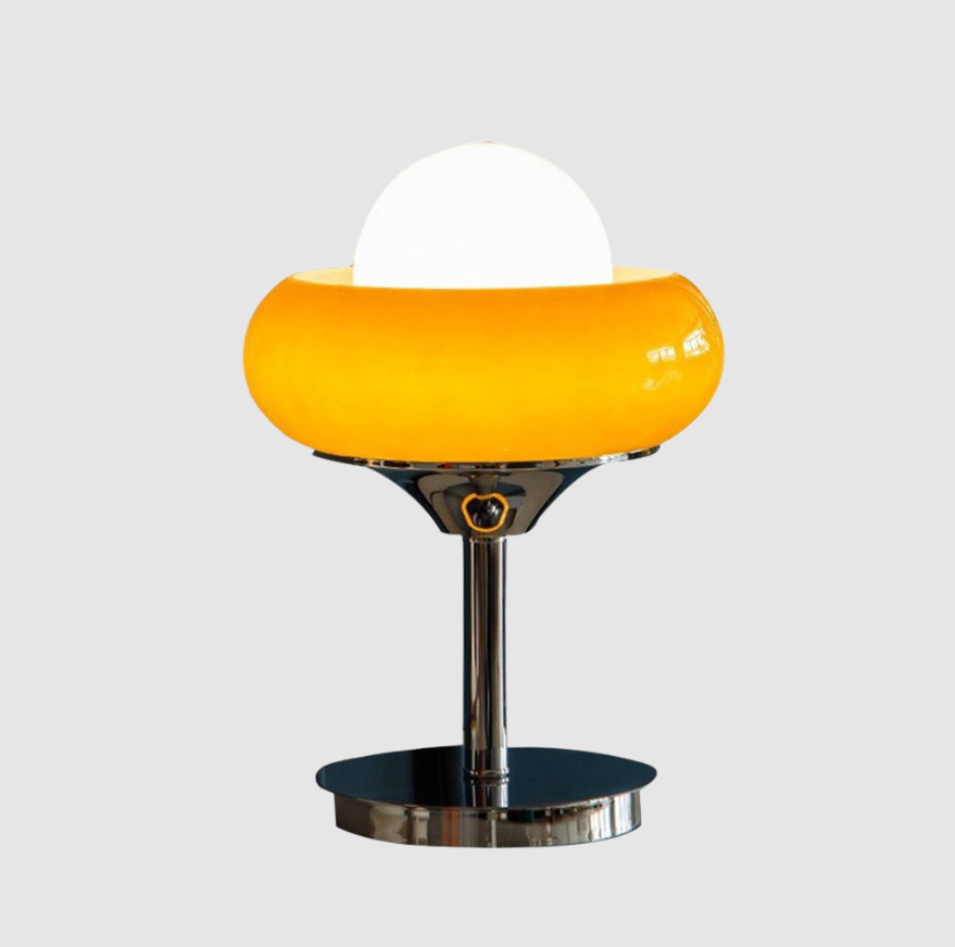 Lampe | de Table Vintage Bauhaus en Verre Jaune | Valuna