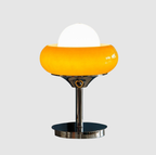 Lampe | de Table Vintage Bauhaus en Verre Jaune | Valuna