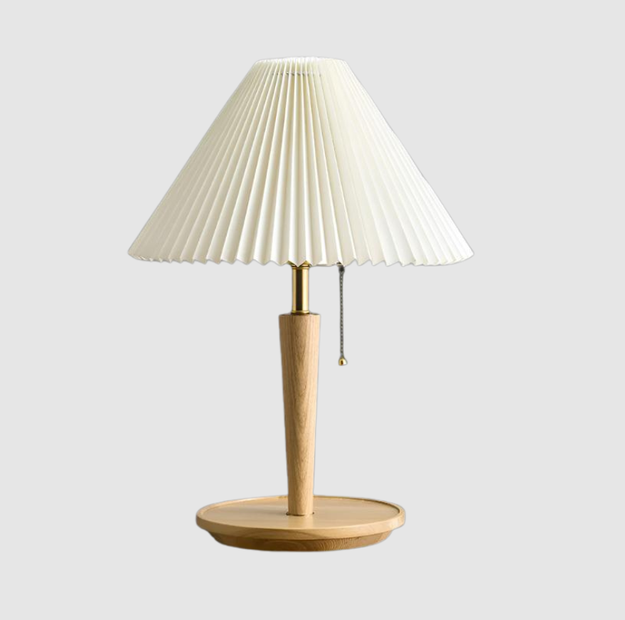 Lampe | de Table Vintage en Bois Plissé | Valuna