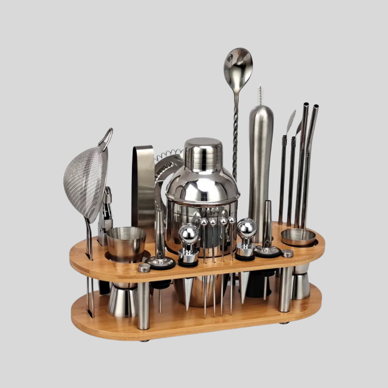 Ensemble De Barman 23 Pièces En Acier Inoxydable Avec Shaker 750 Ml - Valuna