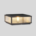 Lampe De Poteau Extérieur Carrée En Verre Strié Et Aluminium - Valuna