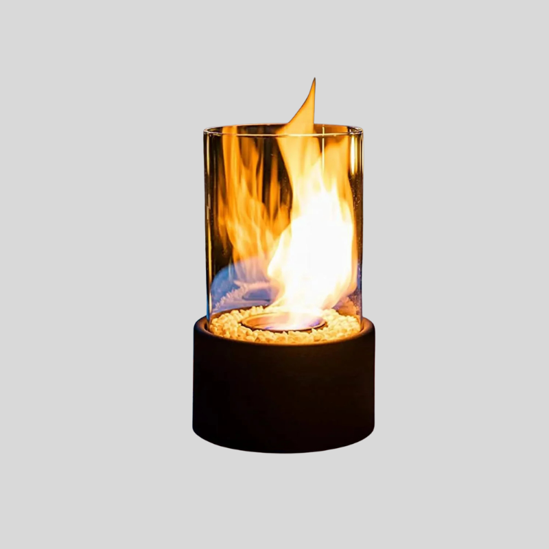 Cheminée De Table Portable En Verre Et Métal À Bioéthanol - Valuna