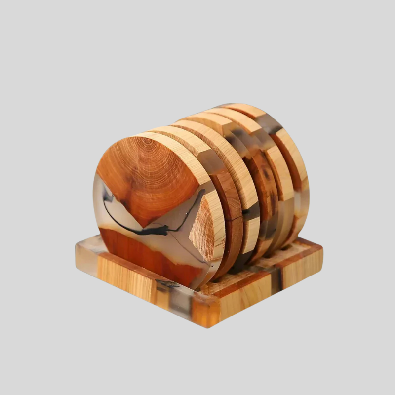 ZenArt – 6 Dessous De Verre En Bois Inspirés Du Japon - Valuna