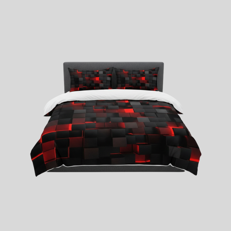 Raster Néon | Ensemble De Housse De Couette 3D Moderne Et Léger | Valuna