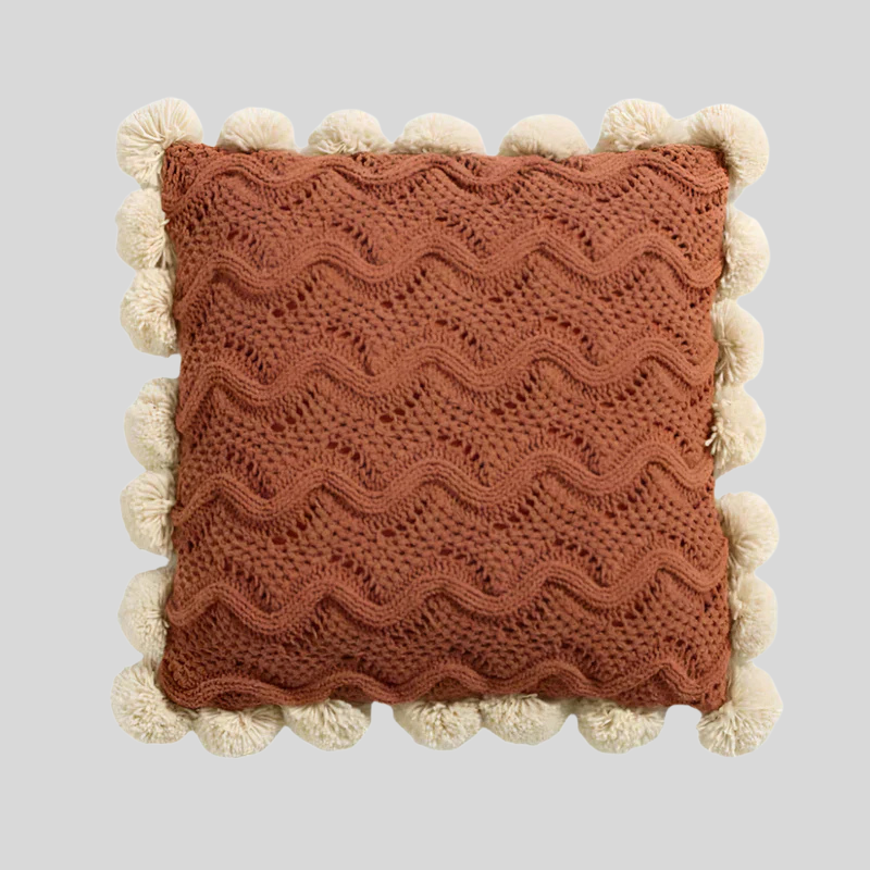 TasselNest | Housse De Coussin Décorative Avec Pompons Élégants | Valuna