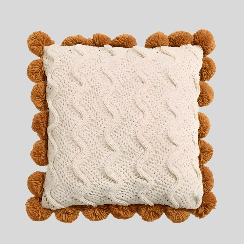 TasselNest | Housse De Coussin Décorative Avec Pompons Élégants | Valuna